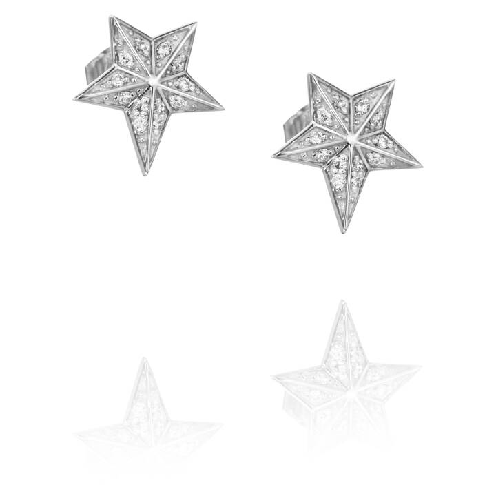 Catch A Falling Star & Stars Brinco Ouro branco no grupo Brincos / Brincos de diamantes em SCANDINAVIAN JEWELRY DESIGN (12-102-01406-0000)
