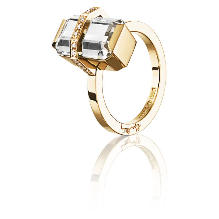 Little Bend Over - Crystal Quartz Anel Ouro no grupo Anéis / Anéis de noivado & alianças em SCANDINAVIAN JEWELRY DESIGN (13-101-01055)
