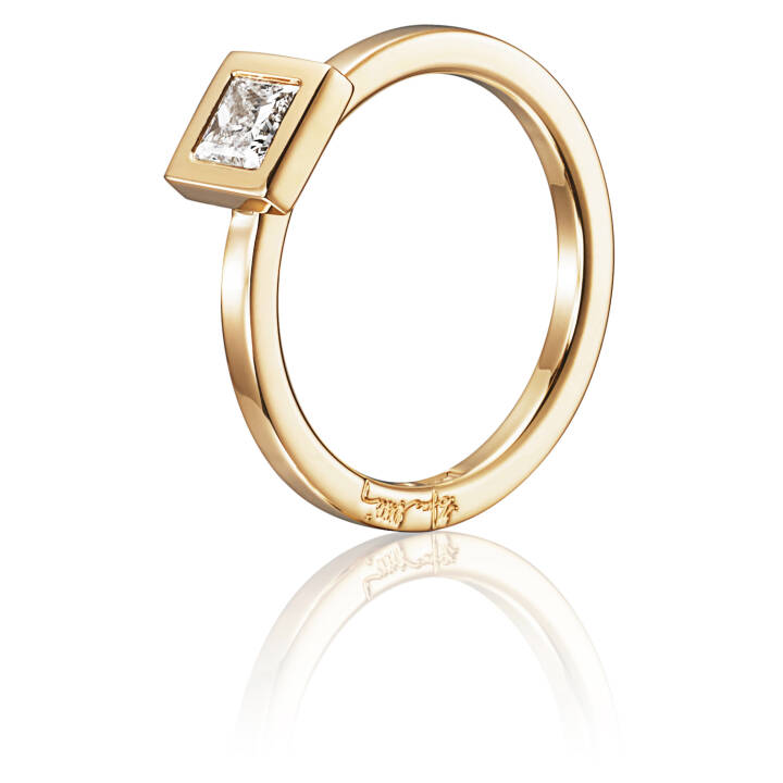 Princess Wedding Thin 0.40 ct Diamante Anel Ouro no grupo Anéis / Anéis de noivado & alianças em SCANDINAVIAN JEWELRY DESIGN (13-101-01118)