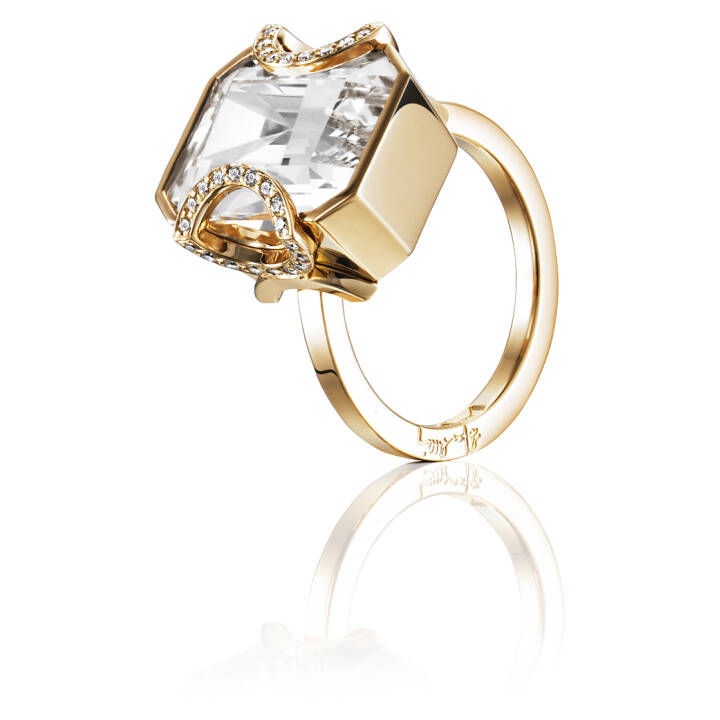 Little Magic Star - Crystal Quartz Anel Ouro no grupo Anéis / Anéis de ouro em SCANDINAVIAN JEWELRY DESIGN (13-101-01244)