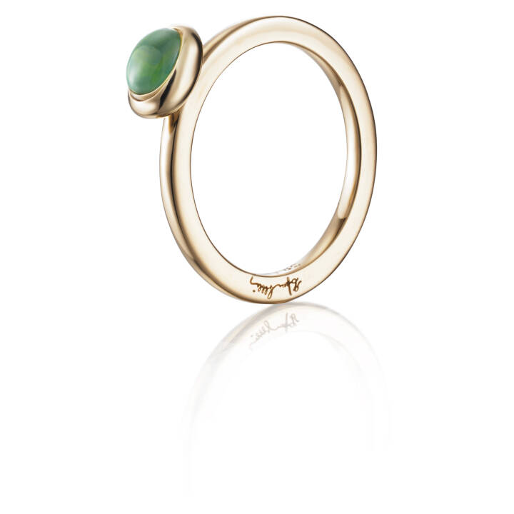 Love Bead - Green Agate Anel Ouro no grupo Anéis / Anéis de ouro em SCANDINAVIAN JEWELRY DESIGN (13-101-01450)