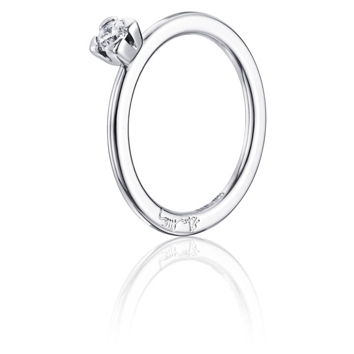 Love Bead Wedding 0.19 ct Diamante Anel Ouro branco no grupo Anéis / Anéis de noivado & alianças em SCANDINAVIAN JEWELRY DESIGN (13-102-00455)