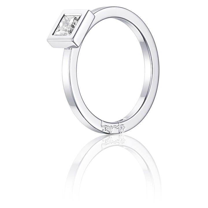 Princess Wedding Thin 0.40 ct Diamante Anel Ouro branco no grupo Anéis / Anéis de noivado & alianças em SCANDINAVIAN JEWELRY DESIGN (13-102-01118)