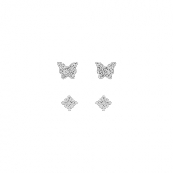 Vega ear set Silver clear no grupo Brincos / Brincos de prata em SCANDINAVIAN JEWELRY DESIGN (1313-6800-012)