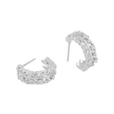 Vega stone oval ear Silver clear no grupo Brincos / Brincos de prata em SCANDINAVIAN JEWELRY DESIGN (1313-7200-012)