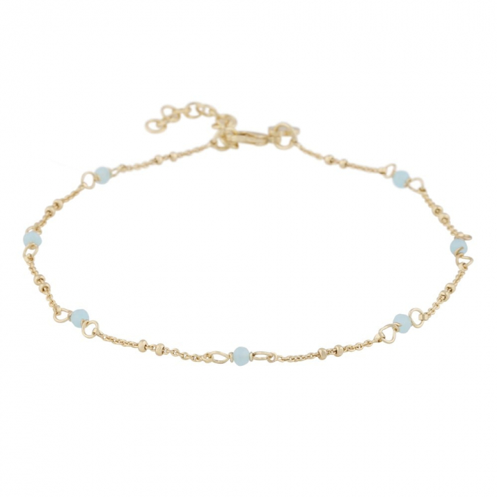 Harper chain anklet Gold light blue no grupo Acessórios / Anklet em SCANDINAVIAN JEWELRY DESIGN (1314-9200-378)