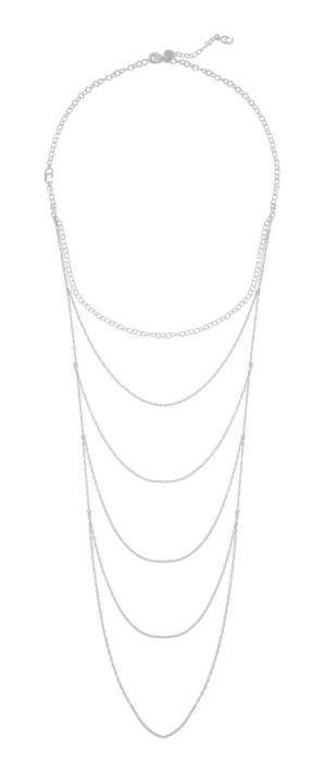 CU draped Colares Prata 90 cm no grupo Colares / Colares de prata em SCANDINAVIAN JEWELRY DESIGN (1421210009)