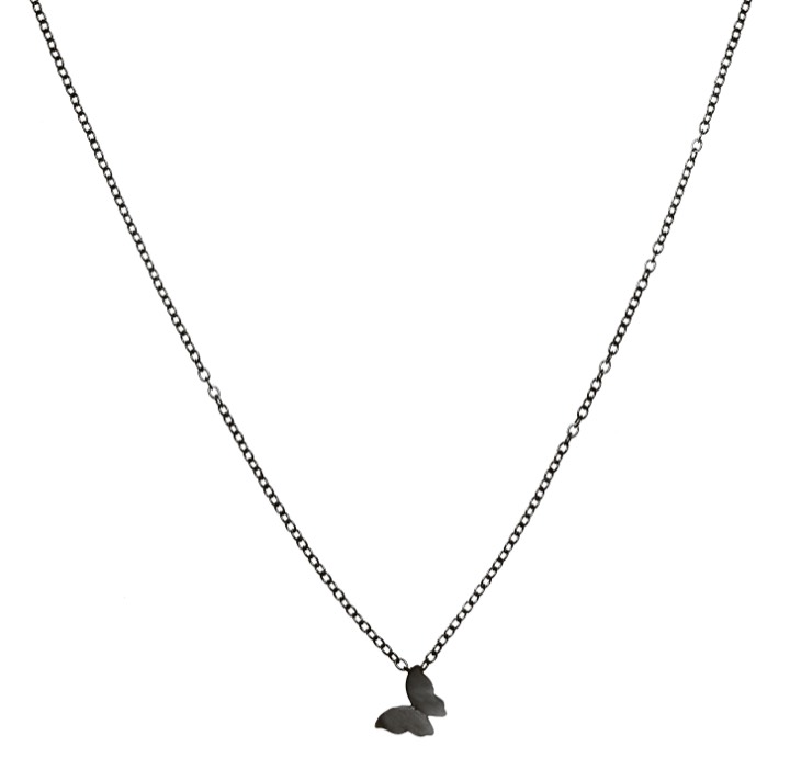 Butterfly Colares Black 40-45 cm no grupo Colares / Colares de prata em SCANDINAVIAN JEWELRY DESIGN (1422140004)
