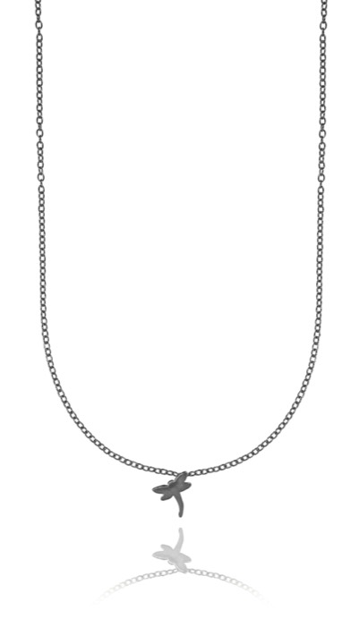 Dragonfly Colares Black 40-45 cm no grupo Colares / Colares de prata em SCANDINAVIAN JEWELRY DESIGN (1422140005)