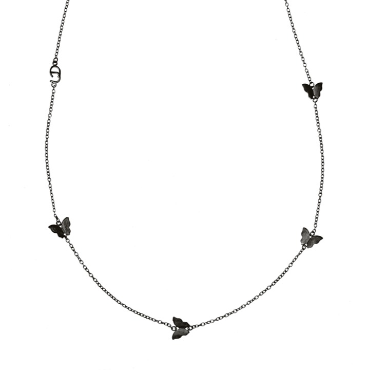 Butterfly chain Colares Black 90-95 cm no grupo Colares / Colares de prata em SCANDINAVIAN JEWELRY DESIGN (1514240003)