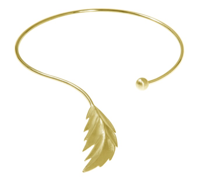 Feather bangle Colares flex Ouro S/M no grupo Colares / Colares de ouro em SCANDINAVIAN JEWELRY DESIGN (1521121014)