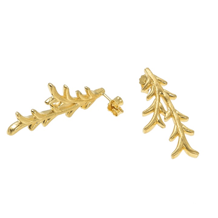 Tree twig Brinco Ouro no grupo Brincos / Brincos de ouro em SCANDINAVIAN JEWELRY DESIGN (1521421002)