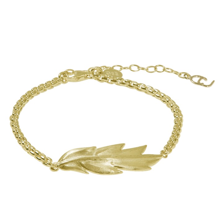 Feather/Leaf chain brace Pulseira Ouro no grupo Pulseira / Pulseiras de ouro em SCANDINAVIAN JEWELRY DESIGN (1524321001)