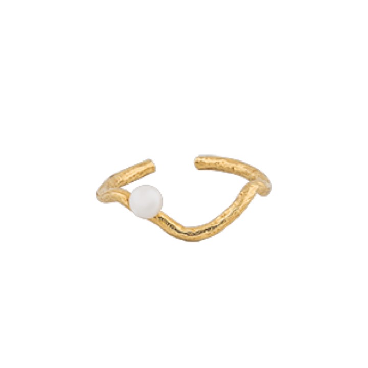 One Pearl Anel Ouro no grupo Anéis / Anéis de pérola em SCANDINAVIAN JEWELRY DESIGN (1632521001)