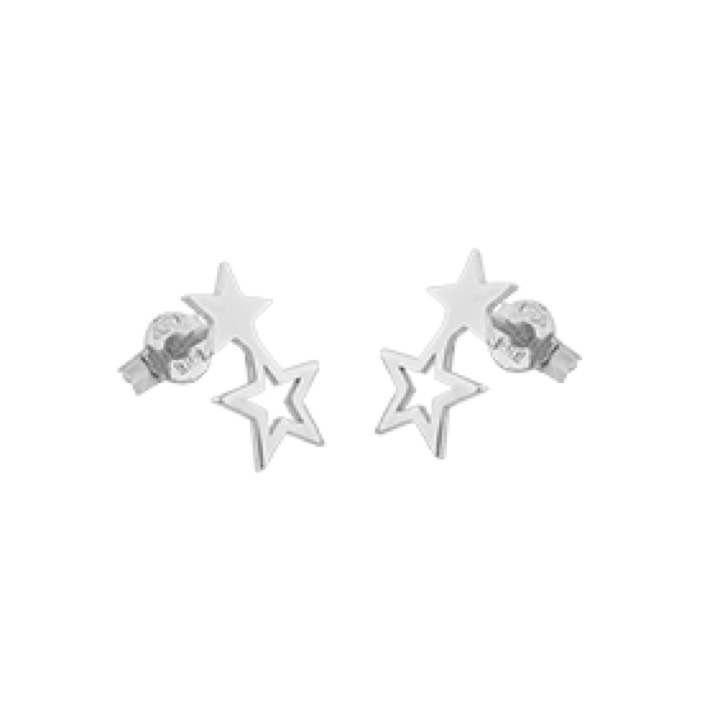 Double star Brinco Prata no grupo Brincos / Brincos de prata em SCANDINAVIAN JEWELRY DESIGN (1711411001)
