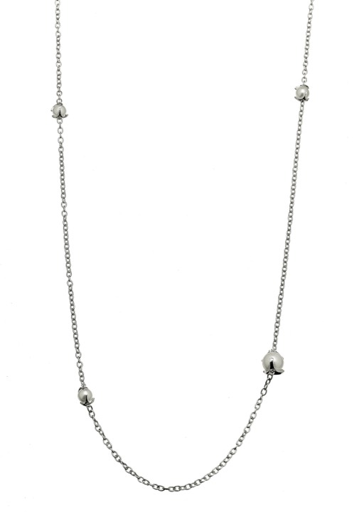 Pearl long chain Colares Prata 90+5 cm no grupo Colares / Colares de prata em SCANDINAVIAN JEWELRY DESIGN (1814271001)