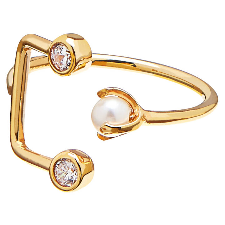 Pearl/Brilliant double Anel Ouro no grupo Anéis em SCANDINAVIAN JEWELRY DESIGN (1815522002V)