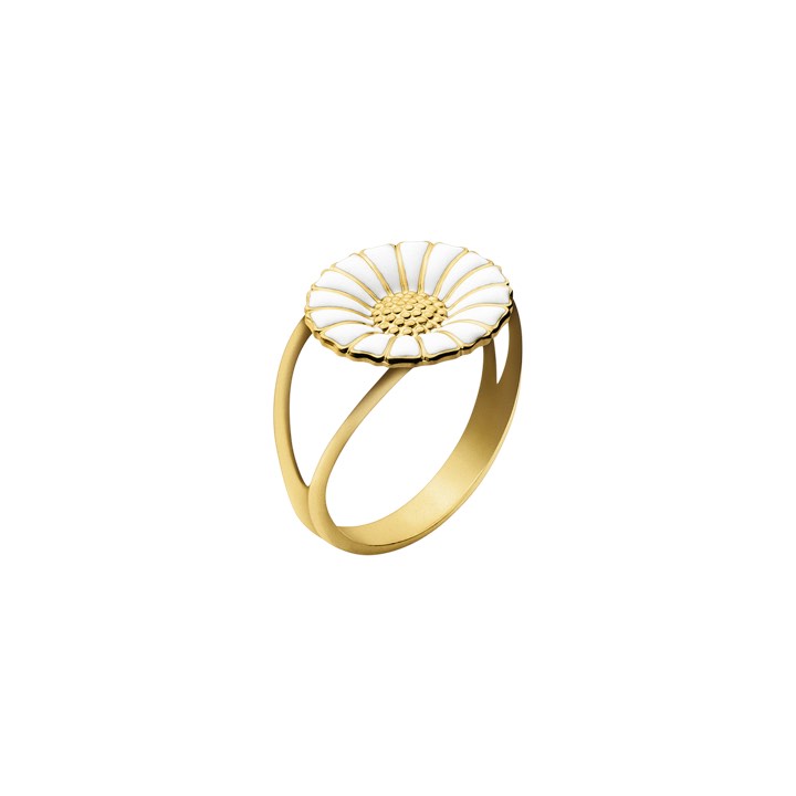 DAISY Anel WHITE ENAMEL 11 mm (Ouro) no grupo Anéis / Anéis de ouro em SCANDINAVIAN JEWELRY DESIGN (20000310)