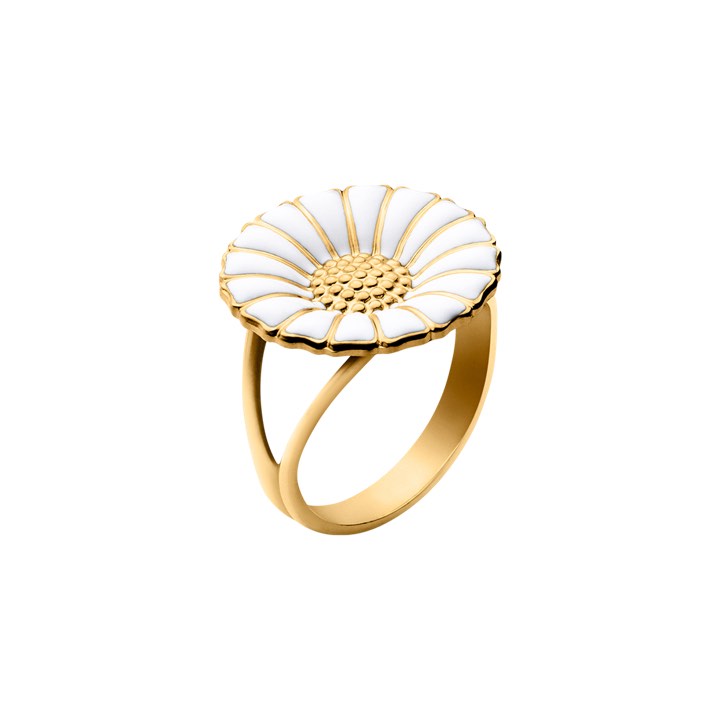 DAISY Anel WHITE ENAMEL 18 mm (Ouro) no grupo Anéis / Anéis de ouro em SCANDINAVIAN JEWELRY DESIGN (20000313)