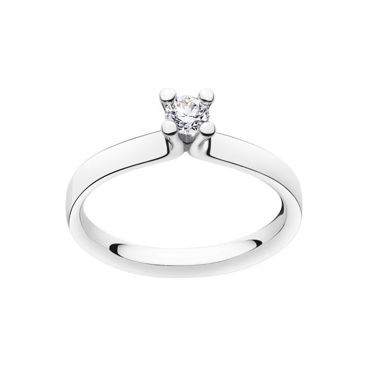 MAGIC SOLITAIRE Anel Diamante 0.20 ct Ouro branco no grupo Anéis / Anéis de ouro branco em SCANDINAVIAN JEWELRY DESIGN (20000457)