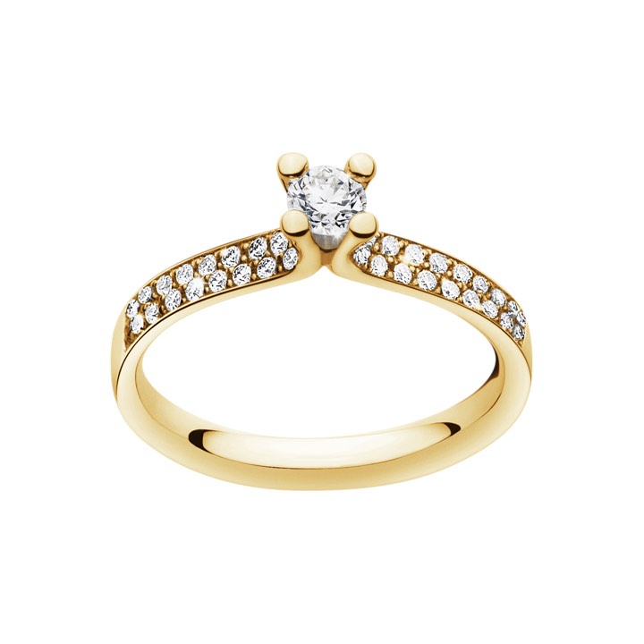 MAGIC SOLITAIRE Anel Diamante PAVÉ 0.33 ct Ouro no grupo Anéis / Anéis de noivado & alianças em SCANDINAVIAN JEWELRY DESIGN (20000459)