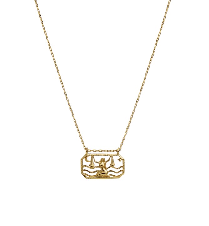 Zodiac vågen Colares (Ouro) 45 cm no grupo Colares / Colares de ouro em SCANDINAVIAN JEWELRY DESIGN (2577a)