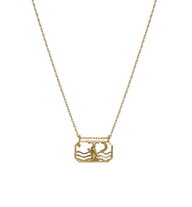 Zodiac stenbocken Colares (Ouro) 45 cm no grupo Colares / Colares de ouro em SCANDINAVIAN JEWELRY DESIGN (2583a)