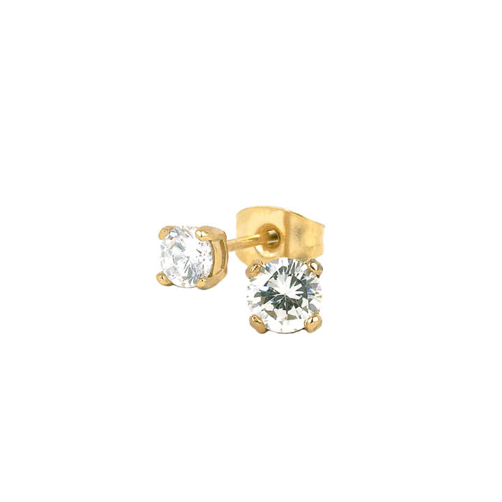 IDA 4 mm Brincos Ouro/Cristal no grupo Brincos / Brincos de ouro em SCANDINAVIAN JEWELRY DESIGN (351475)