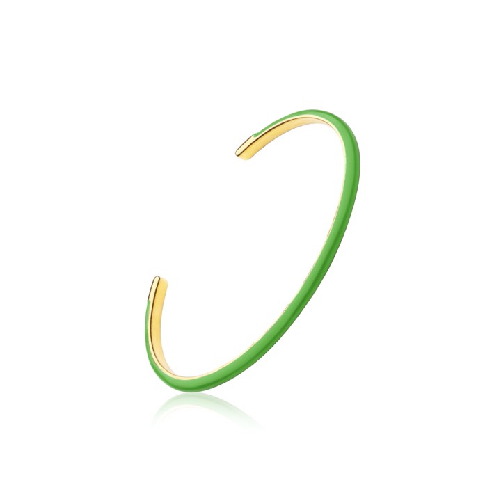 Enamel cuff green (Ouro) no grupo Pulseira / Pulseira rígida em SCANDINAVIAN JEWELRY DESIGN (B2205GPEG-OS)