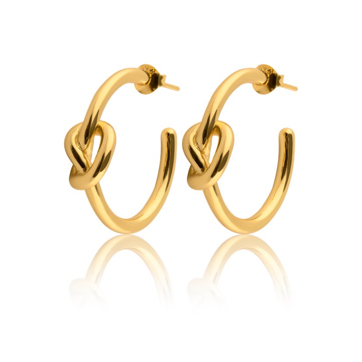 Knot Hoops Brinco (Ouro) no grupo Brincos / Brincos de ouro em SCANDINAVIAN JEWELRY DESIGN (E1720GPS0-OS)