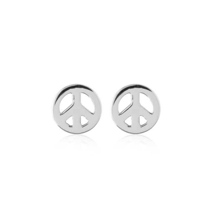 Peace Symbol Studs Brinco (Prata) no grupo Brincos / Brincos de prata em SCANDINAVIAN JEWELRY DESIGN (E2083RHS0-OS)