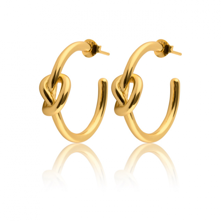Knot Mini Hoops Brinco (Ouro) no grupo Brincos / Brincos de ouro em SCANDINAVIAN JEWELRY DESIGN (E2104GPS0-OS)