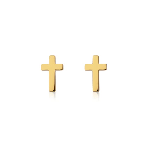 Cross studs Ouro no grupo Brincos em SCANDINAVIAN JEWELRY DESIGN (E2212GPS0-OS)