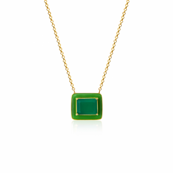 Iris Colares  green onyx no grupo Colares / Colares de ouro em SCANDINAVIAN JEWELRY DESIGN (N2251GEGO-OS)