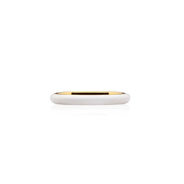 Enamel thin Anel white (Ouro) no grupo Anéis / Anéis de ouro em SCANDINAVIAN JEWELRY DESIGN (R2140GPEW)