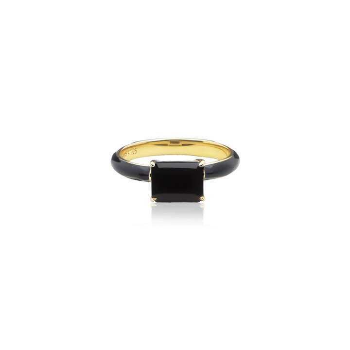 Iris enamel Anel black (Ouro) no grupo Anéis / Anéis de ouro em SCANDINAVIAN JEWELRY DESIGN (R2141GEBO)