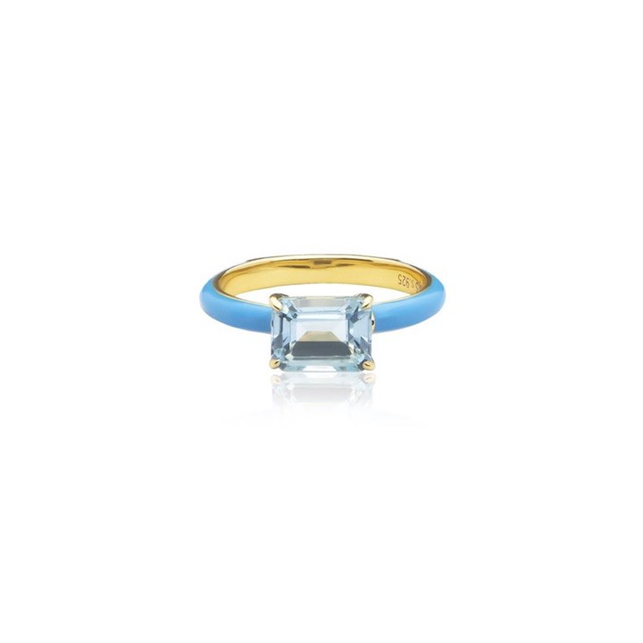 Iris enamel Anel blue (Ouro) no grupo Anéis / Anéis de ouro em SCANDINAVIAN JEWELRY DESIGN (R2141GEBT)
