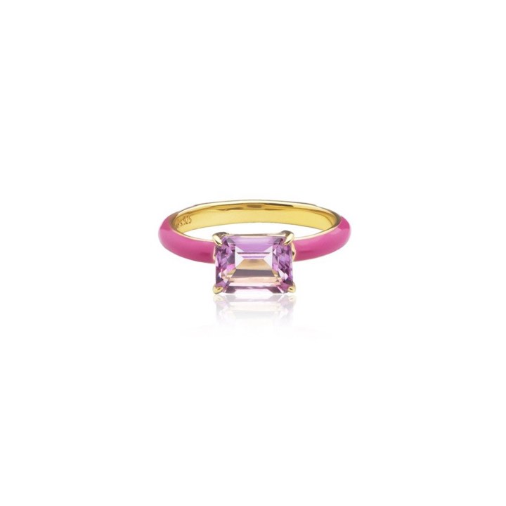 Iris enamel Anel pink (Ouro) no grupo Anéis / Anéis de ouro em SCANDINAVIAN JEWELRY DESIGN (R2141GEPT)