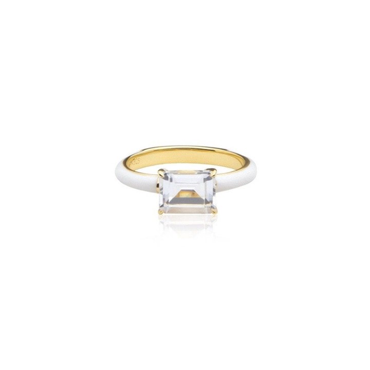 Iris enamel Anel white (Ouro) no grupo Anéis / Anéis de ouro em SCANDINAVIAN JEWELRY DESIGN (R2141GERC)