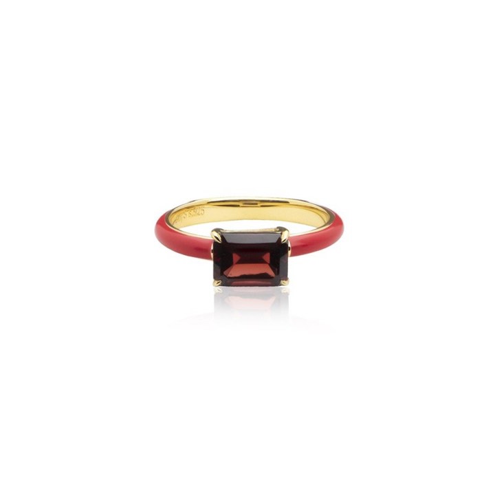 Iris enamel Anel red (Ouro) no grupo Anéis / Anéis de ouro em SCANDINAVIAN JEWELRY DESIGN (R2141GERG)
