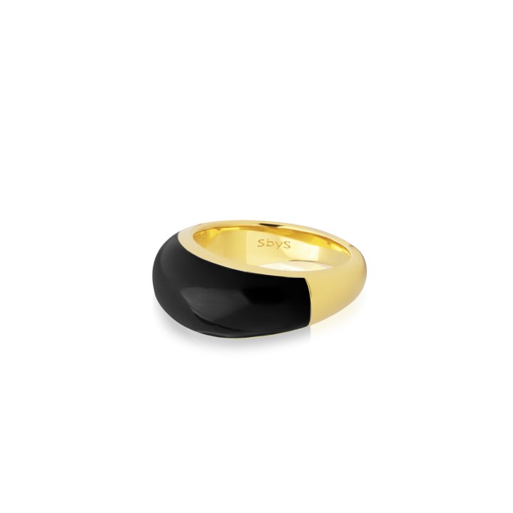Enamel bold Anel black (Ouro) no grupo Anéis / Anéis de ouro em SCANDINAVIAN JEWELRY DESIGN (R2202GEBL)
