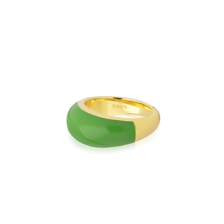 Enamel bold Anel green (Ouro) no grupo Anéis / Anéis de ouro em SCANDINAVIAN JEWELRY DESIGN (R2202GPEG)