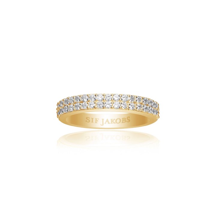 CORTE DUE Anel Branco Zircões (Ouro) no grupo Anéis / Anéis de ouro em SCANDINAVIAN JEWELRY DESIGN (SJ-R10762-CZYG)
