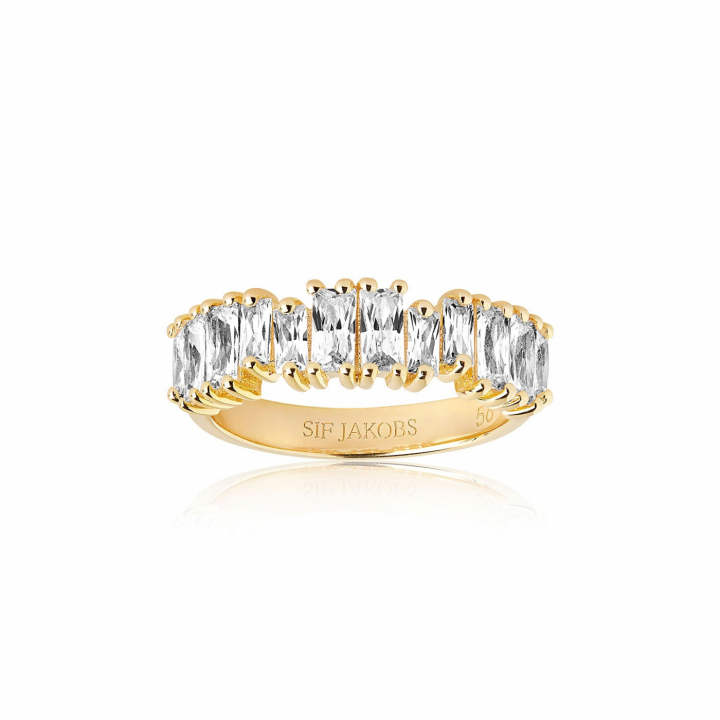 ANTELLA PICCOLO Anel vita Zirkoner (Ouro) no grupo Anéis / Anéis de ouro em SCANDINAVIAN JEWELRY DESIGN (SJ-R1077-CZYG)