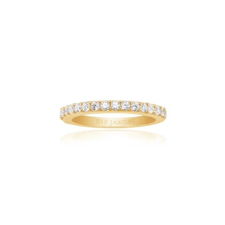 CORTE UNO Anel Branco Zircões (Ouro) no grupo Anéis / Anéis de ouro em SCANDINAVIAN JEWELRY DESIGN (SJ-R10811-CZYG)