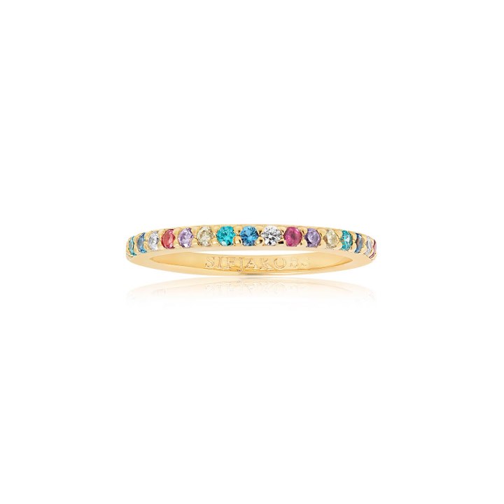 CORTE UNO Anel Multicolorido Zircões (Ouro) no grupo Anéis / Anéis de ouro em SCANDINAVIAN JEWELRY DESIGN (SJ-R10811-XCZYG)
