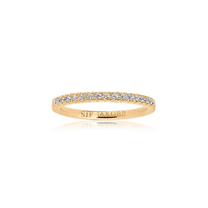 ELLERA Anel Branco Zircões (Ouro) no grupo Anéis / Anéis de ouro em SCANDINAVIAN JEWELRY DESIGN (SJ-R2869-CZYG)