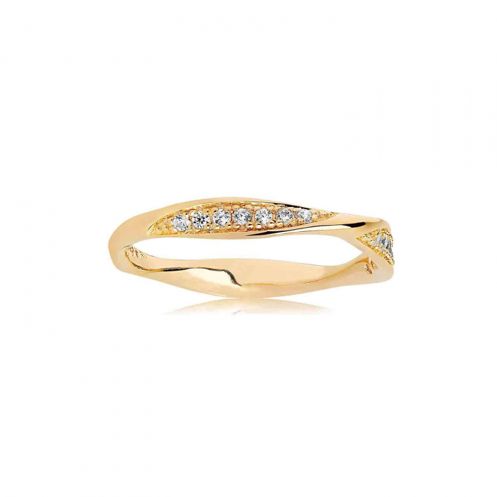 CETARA Branco Zirkonia Anel (Ouro) no grupo Anéis / Anéis de ouro em SCANDINAVIAN JEWELRY DESIGN (SJ-R3010-CZ-YG)