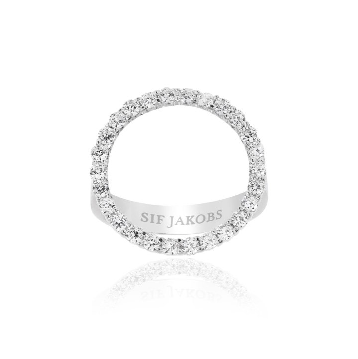 BIELLA GRANDE Anel Branco Zircões (Prata) no grupo Anéis / Anéis de prata em SCANDINAVIAN JEWELRY DESIGN (SJ-R3120-CZ)