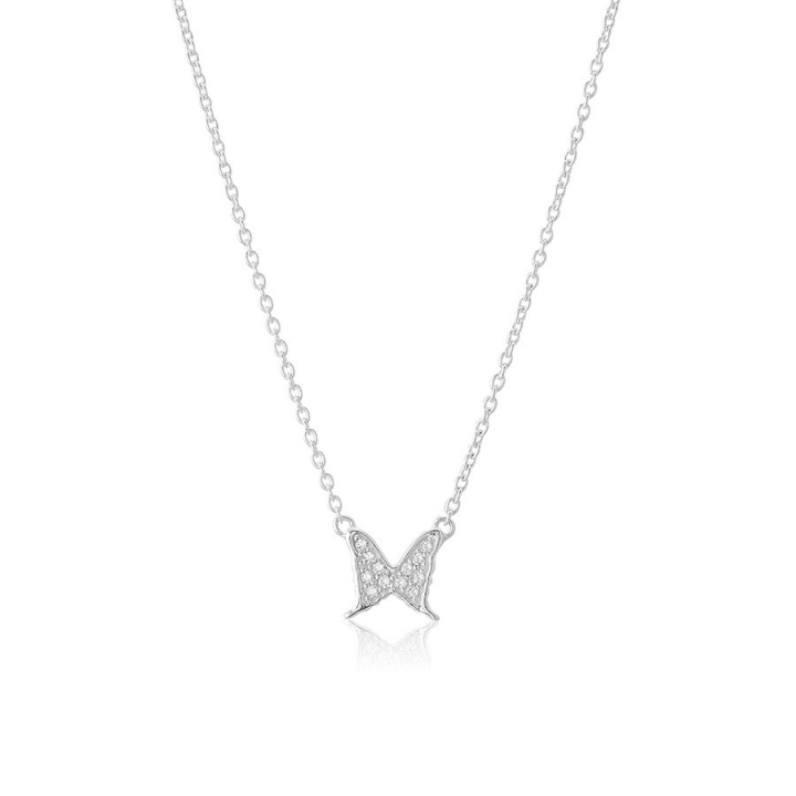 Petite papillion sparkling Necklace Silver no grupo Colares / Colares de prata em SCANDINAVIAN JEWELRY DESIGN (s316CG)